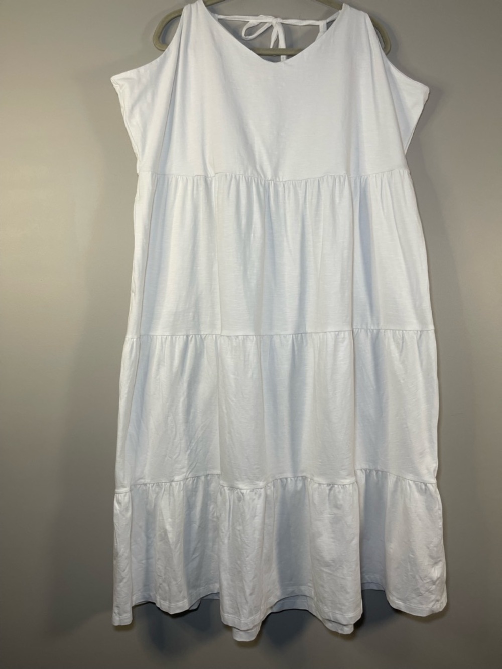 Old Navy White Tiered Cold-Shoulder Maxi Dress